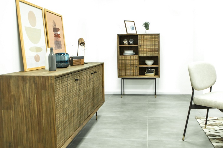 Komoda Maze D01 45x160x80 Czarny/Brązowy