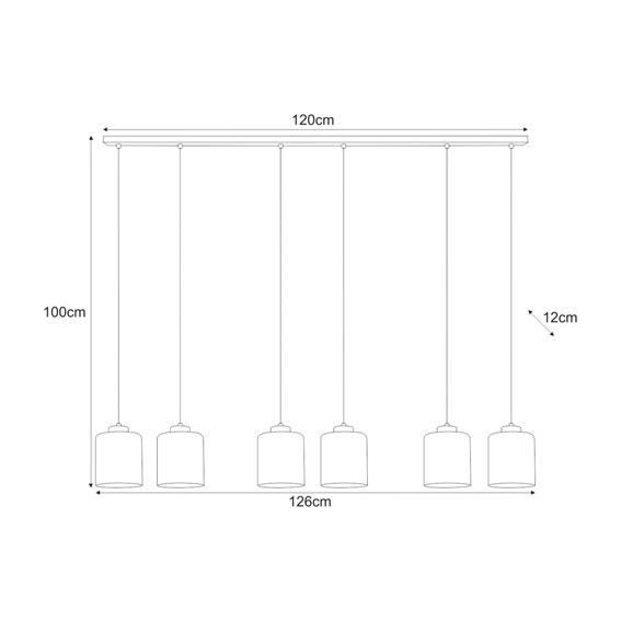 Lampa Wisząca MIRI K-5577 Czarny/Grafitowy