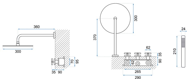 Zestaw Natryskowy Podtynkowy EXIT Czarny
