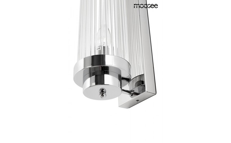 Lampa Ścienna COLUMN 60 Srebrny/Transparentny