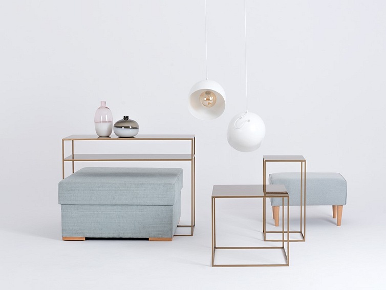 Konsola TENSIO 2 FLOOR METAL 100x35 Złoty