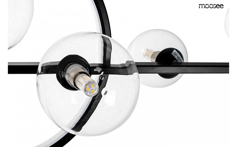 Lampa Wisząca ALURE LINE TWIN 90 Czarny/Transparentny