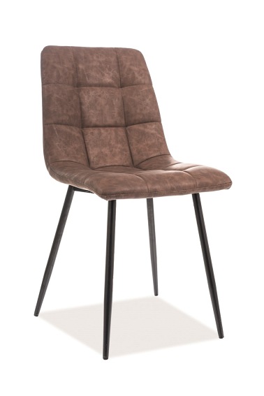 Krzesło LOOK Czarny/Brązowa Ekoskóra