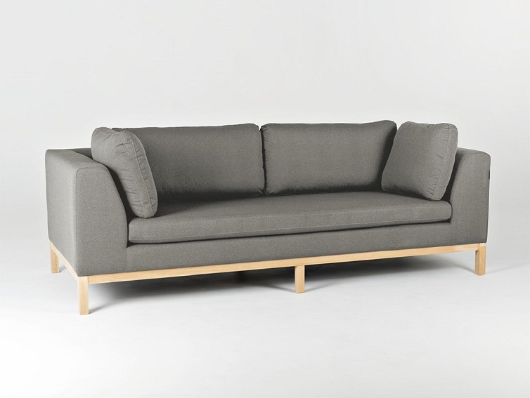 Sofa Rozkładana 3 os. Ambient Wood 228x98x67 Kwarc/Naturalny