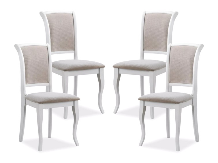 Zestaw 4x Krzesło MN-SC Biały/Beżowy Wzór Tap.132