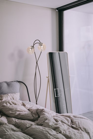 Lampa Podłogowa FLORO K-5129 Czarny/Bursztynowy