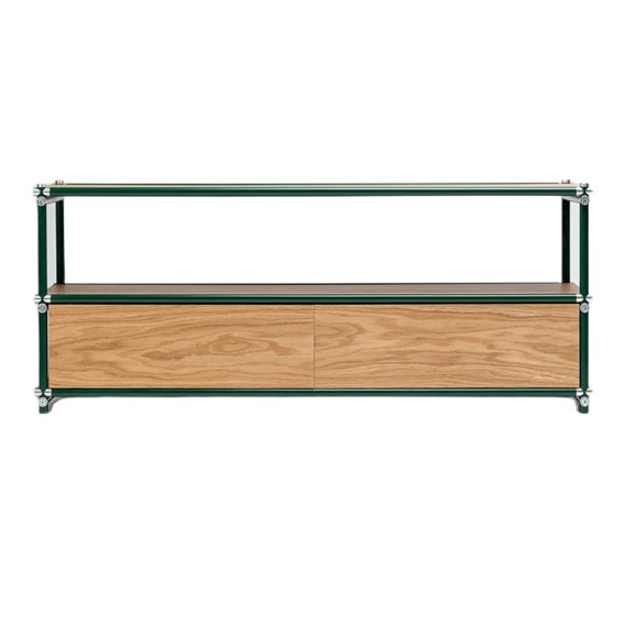 Stolik SKARDU H3 RTV FLEX Dąb/Zielony