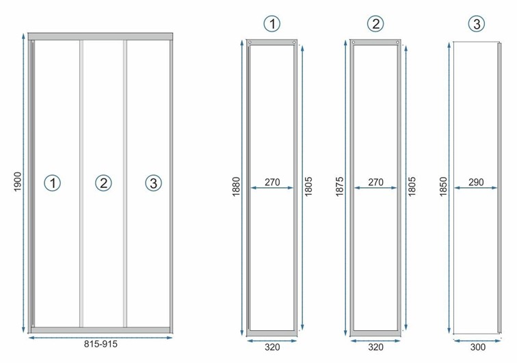 Drzwi Prysznicowe ALEX 90 Czarny