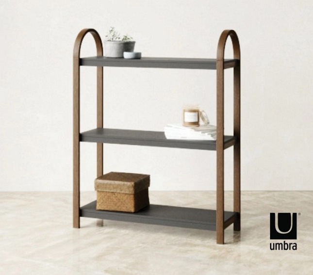 Półka Wolnostojąca BELLWOOD Czarny/Orzech