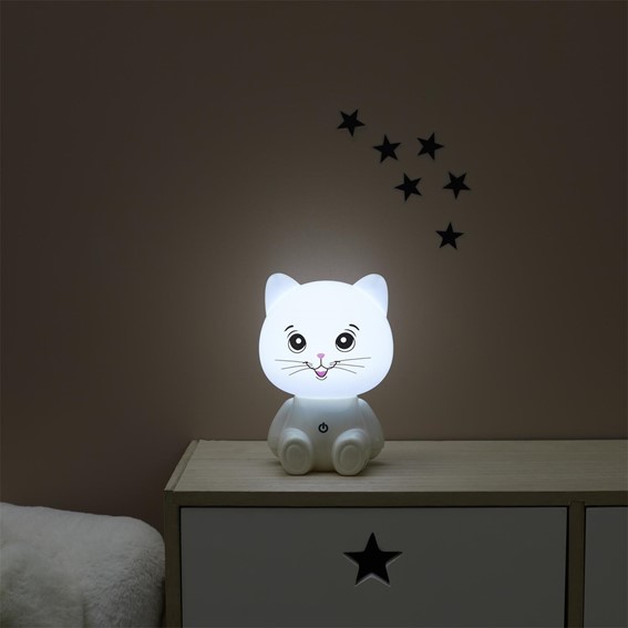 Lampka Nocna KOT USB LED Biały