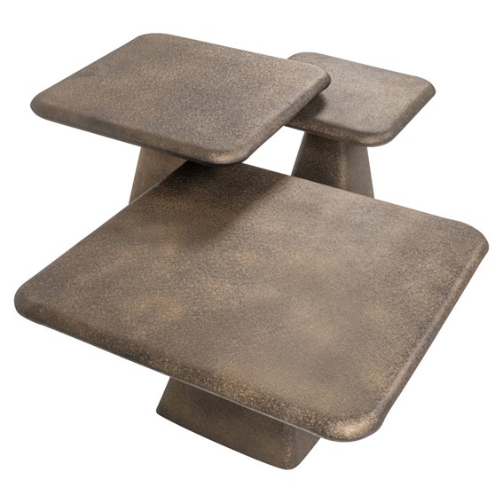 Zestaw Stolików Kawowych MARLIE 70x70cm Złoty