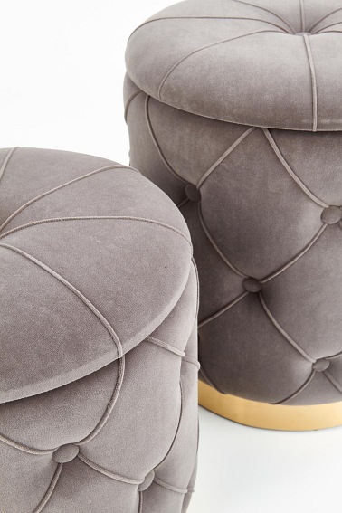 Zestaw Puf POLLY Popiel