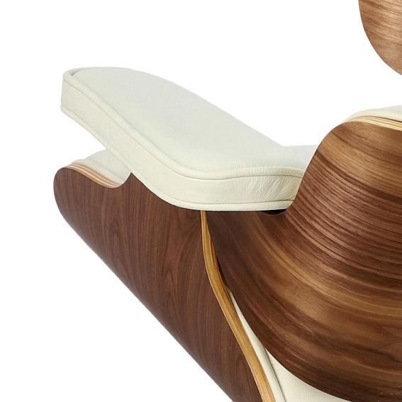 Fotel VIP 54x82x85 Biały/Walnut/Srebrna Baza