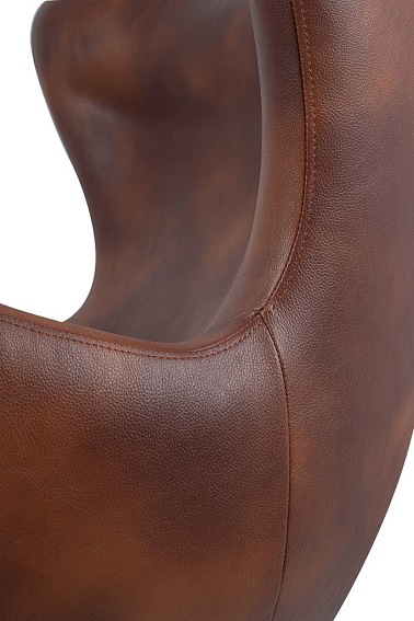 Fotel EGG Szeroki PU Brąz/Koniak