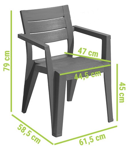 Krzesło Ogrodowe JULIE Grafitowe