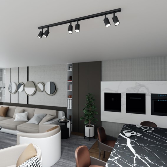 Lampa Sufitowa FLASH 6 Czarny