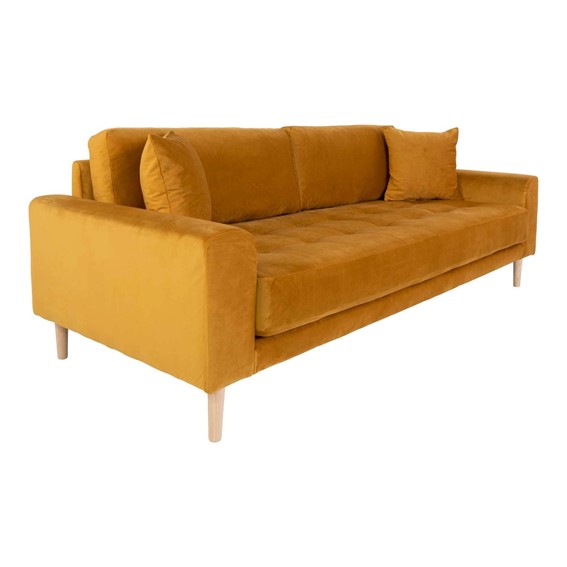 Sofa Trzyosobowa LIDO Żółty/Naturalny