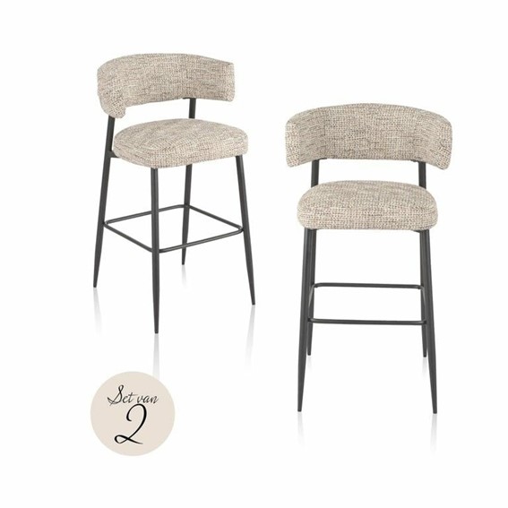 Zestaw 2x Krzesło Barowe ROCHELLE TRENDY Beżowy