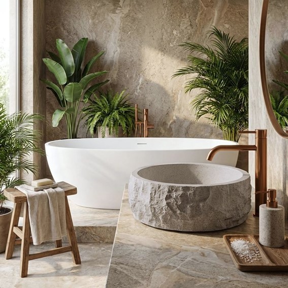 Umywalka Nablatowa ALICE MOON Beżowy