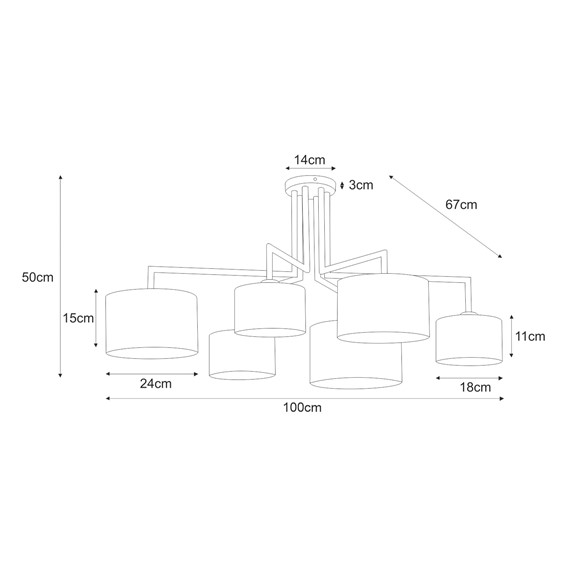 Lampa Wisząca SIMONE BLACK K-4321 Czarny