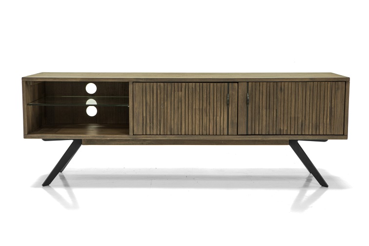 Komoda RTV Massa L01 45x160x55 Czarny/Brązowy