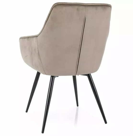 Krzesło LILIA Velvet Czarny Mat/Ciemny Beżowy Bluvel 40