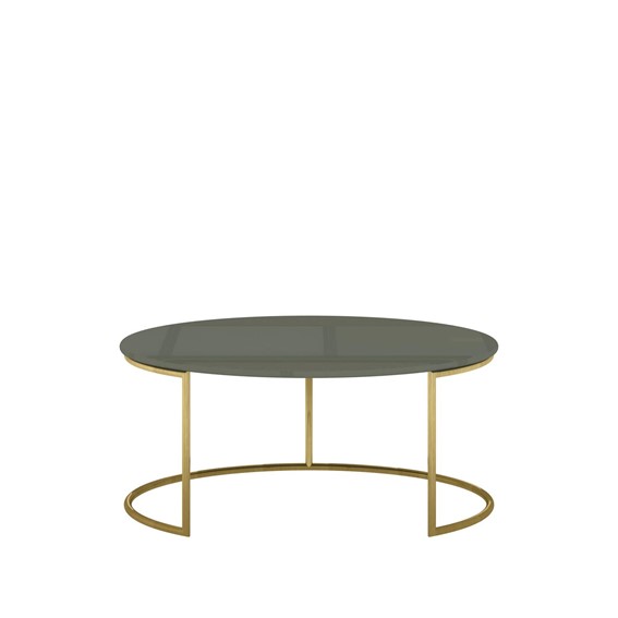 Stolik ROSE HILL RH07 fi80 Zielony/Złoty