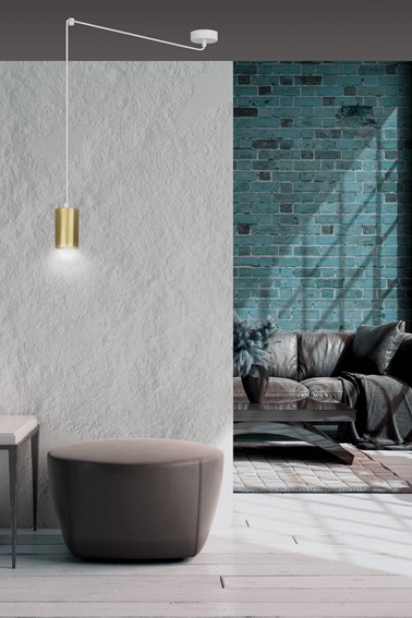 Lampa Wisząca TRAKER 1 Biały/Złoty