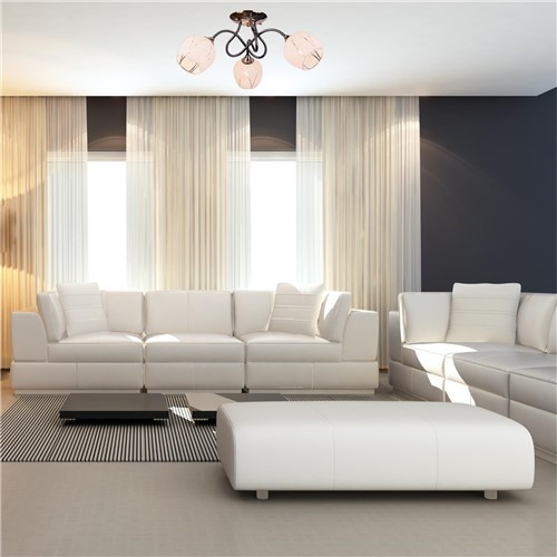 Żyrandol LINDA 3 Biały/Złoty/Mleczny