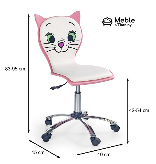 Fotel Młodzieżowy Kitty 2 45/40/83 Biały/Różowy