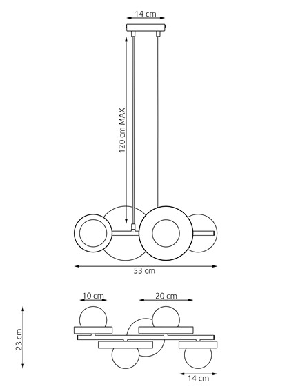 Lampa Wisząca MODEL 4 Czarny/Biały