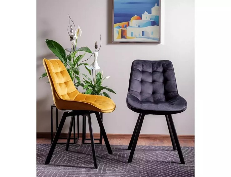 Krzesło MONTI Velvet Czarny Mat