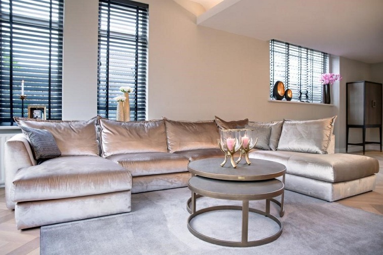 Stolik Kawowy BLOOMINGVILLE fi91,5 Złoty/Szary