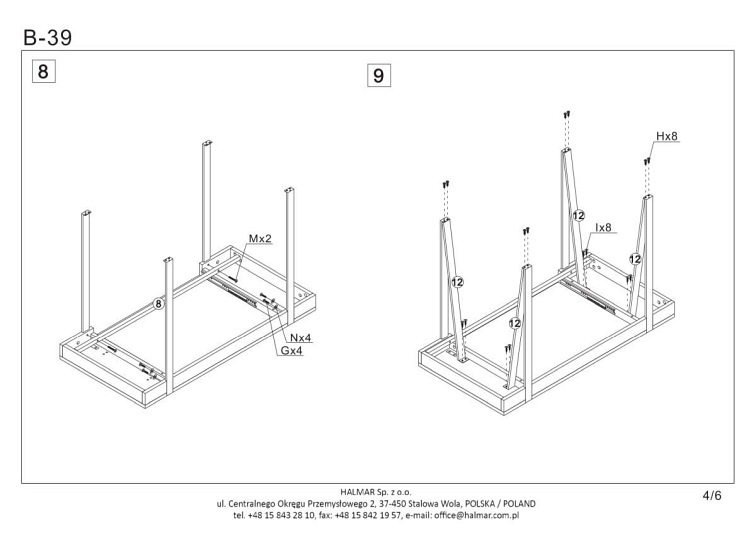 Biurko B39 Czarny/Orzech Miodowy