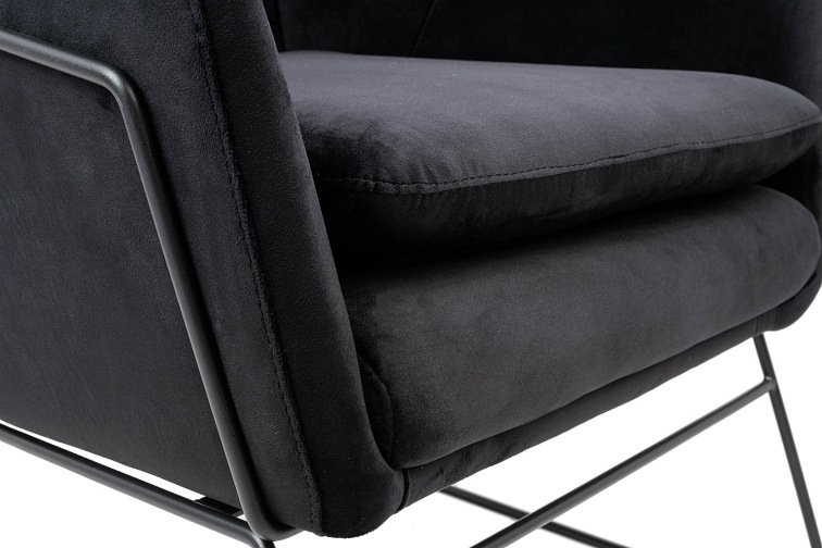 Fotel EMMA Velvet Czarny