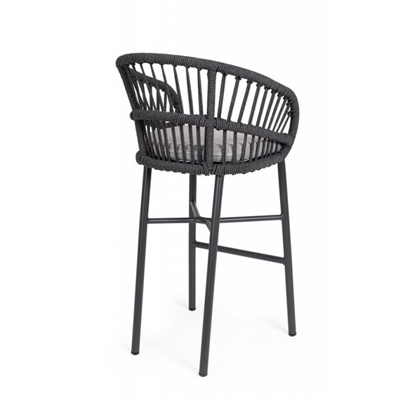 Krzesło Barowe Ogrodowe ODIVELAS Czarny