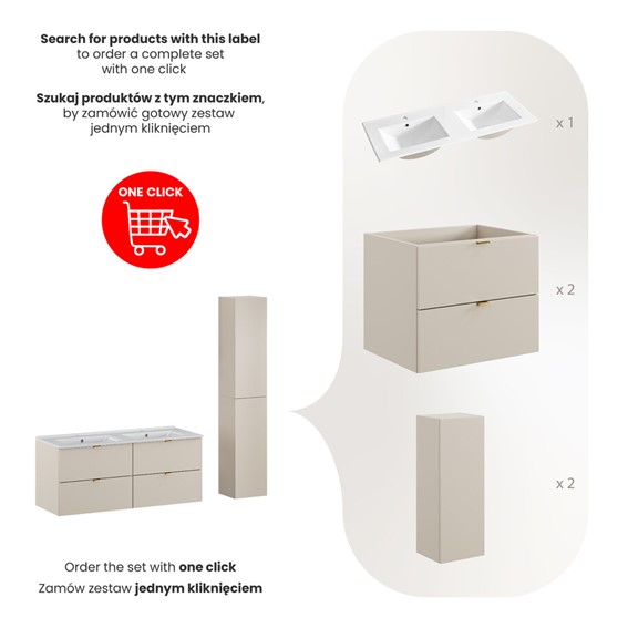 Zestaw Meblowy LAVA 120cm Kaszmirowy Mat