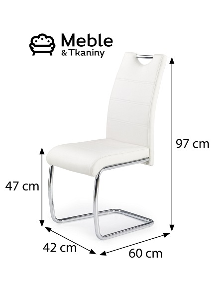 Krzesło K211 Chrom/Biały Ekoskóra