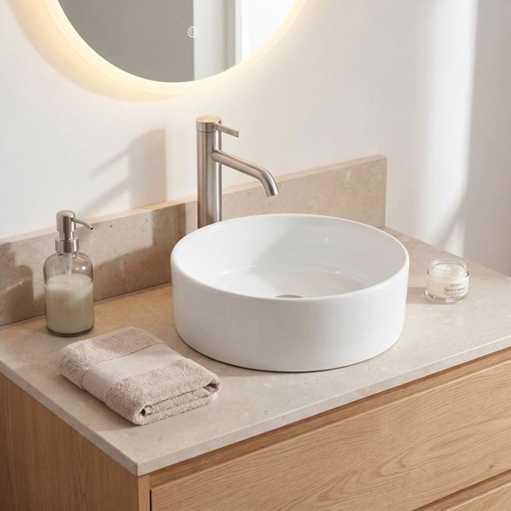 Bateria Umywalkowa Wysoka RIVO Nikiel Szczotkowany