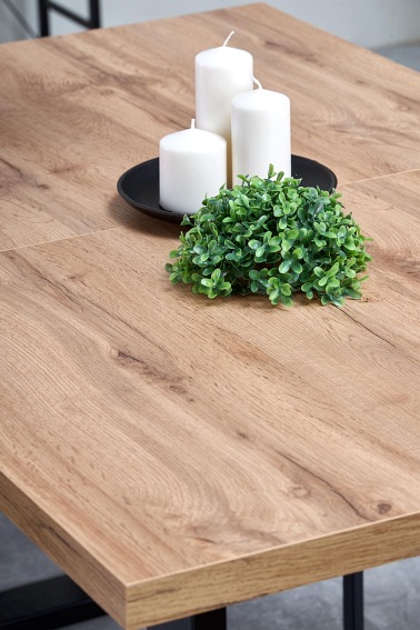 Stół Rozkładany VENOM (135-185)x85 Dąb/Czarny