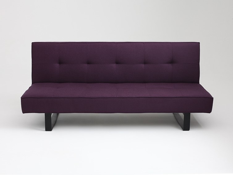 Sofa SLEEK 2 Os. Rozkładana Śliwkowy/Czarny