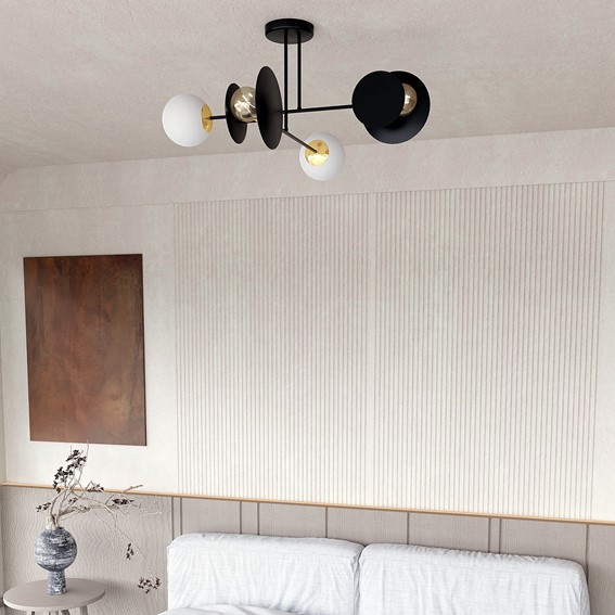 Lampa Sufitowa MINERVA 4 Czarny