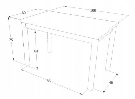 Stół ADAM 100x60 Biały Mat