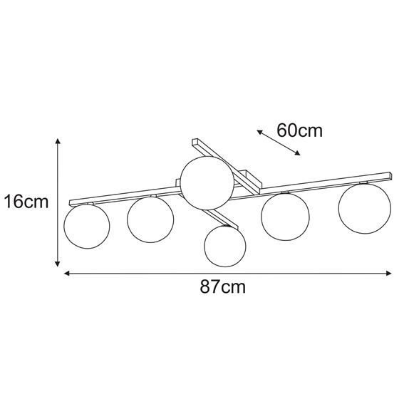 Lampa Sufitowa KORFU K-5461 Czarny/Biały