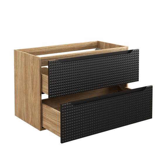 Szafka pod Umywalkę LUXOR Dąb Olejowany/Czarny Mat