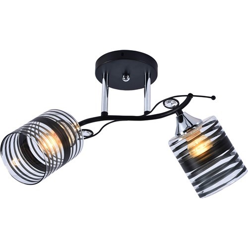 Żyrandol ASTER 2 Srebrny/Czarny