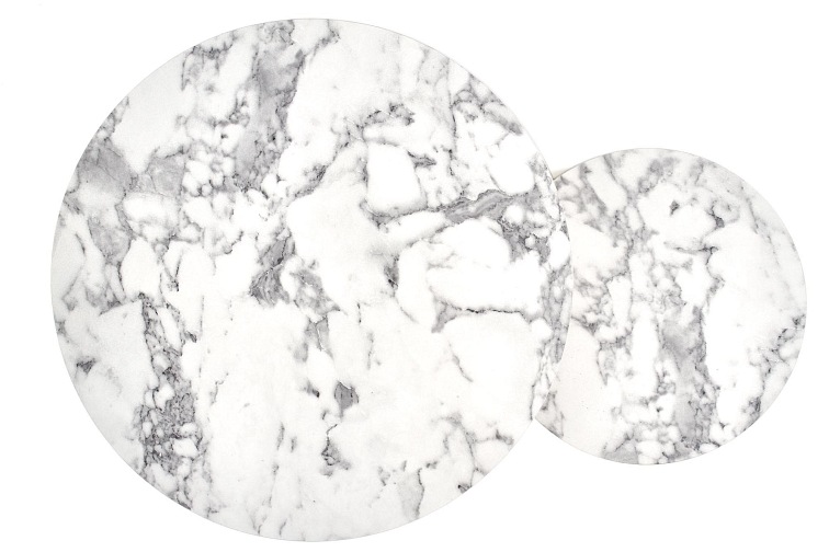 Zestaw 2 Ławy PAOLA Marmur/Złoty