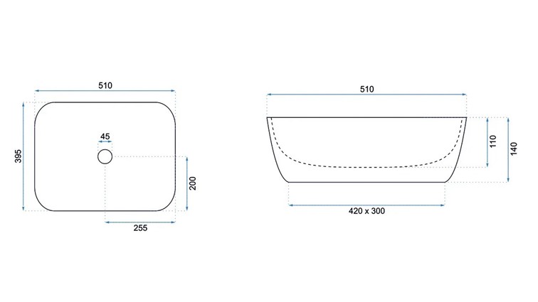 Umywalka Nablatowa FREJA Trawertyn