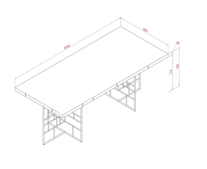 Stół ROSE HILL RH10 200x90 Zielony/Złoty