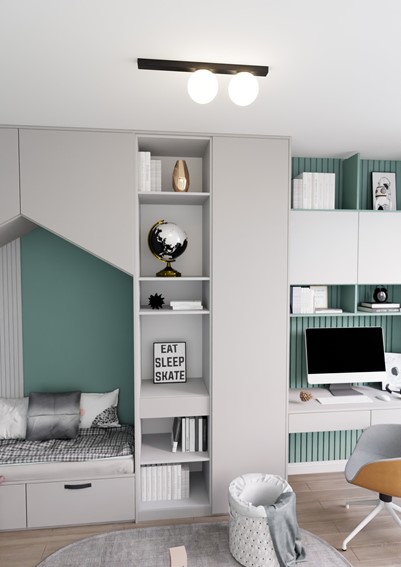 Lampa Sufitowa FIT 2 Czarny/Opal